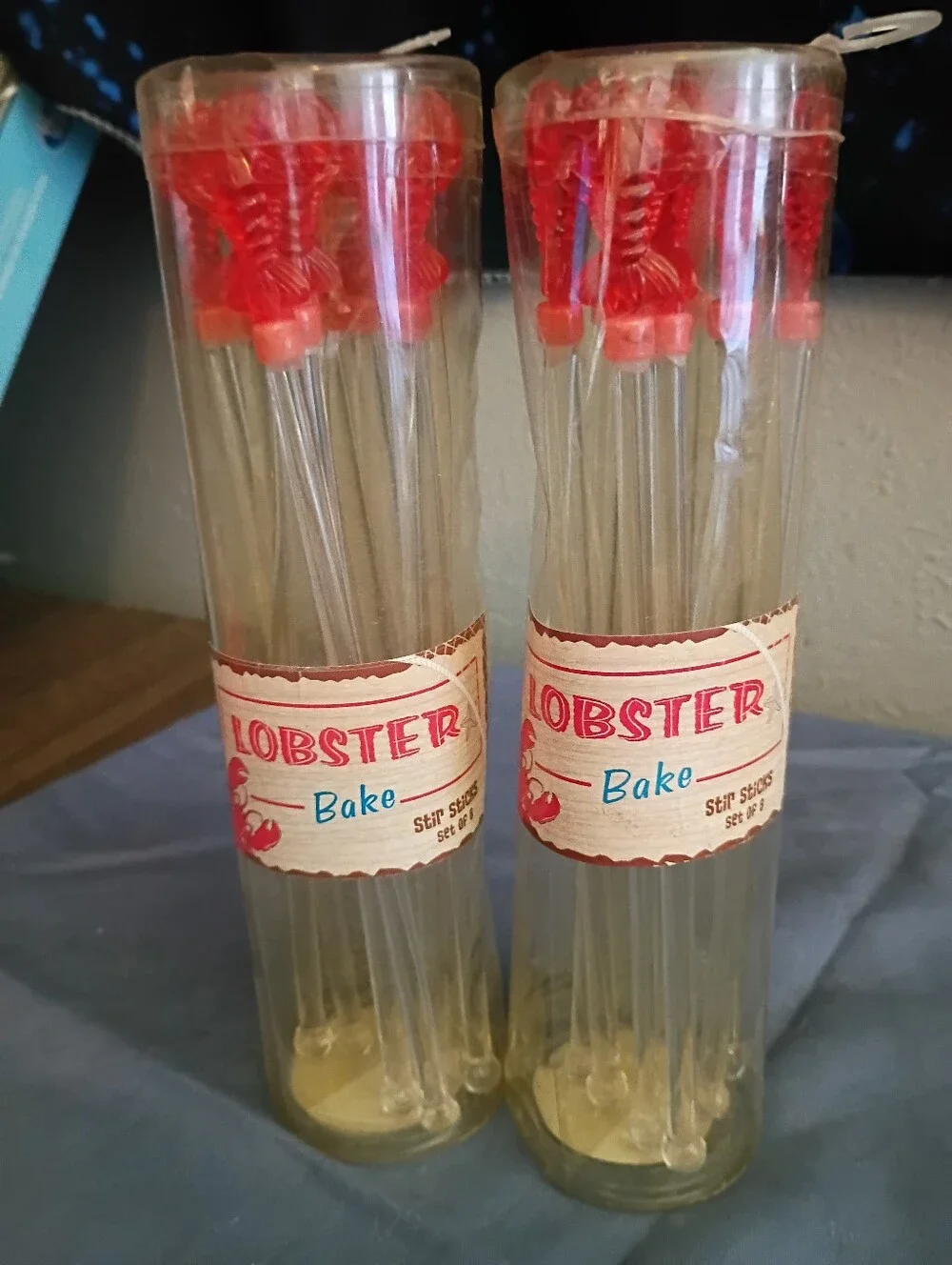 Lobster Cocktail plastic Stir Sticks - 2 Packs Of 8